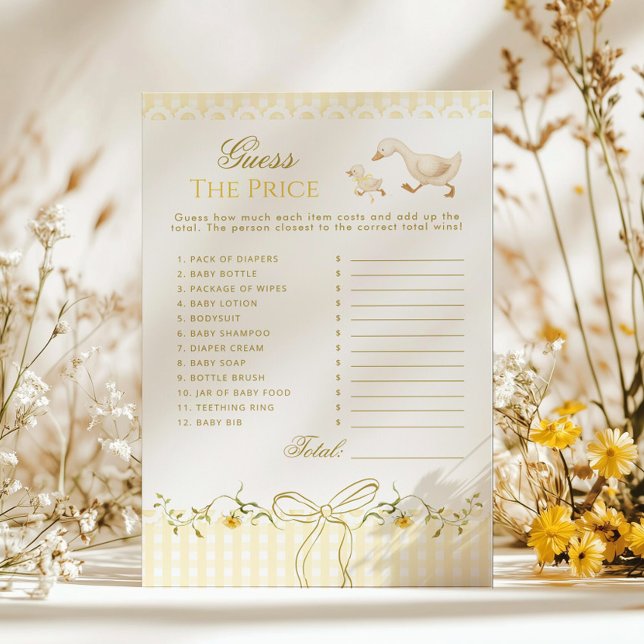Lámina Guess the Price Silly Goose Baby shower game (Subido por el creador)