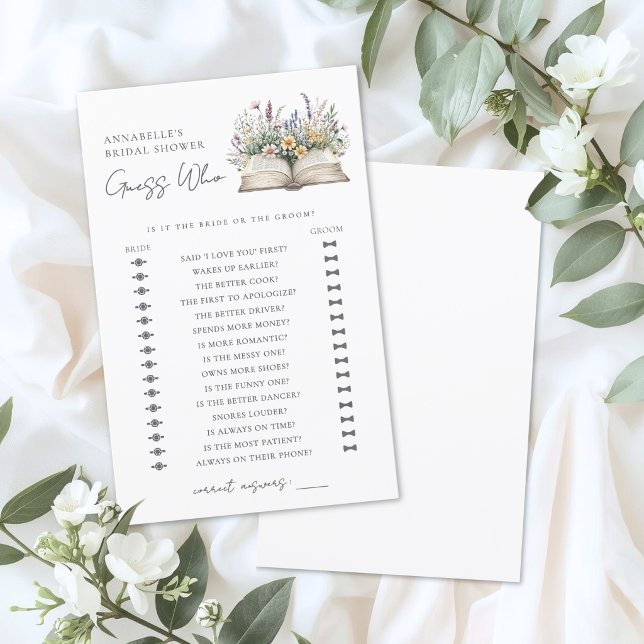 Lámina Guess Who Book Bridal Shower Game (Guess Who Book Bridal Shower Game)