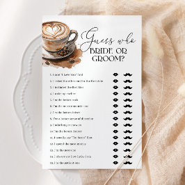 Lámina Guess Who Bride or Groom Coffee Bridal Shower Game