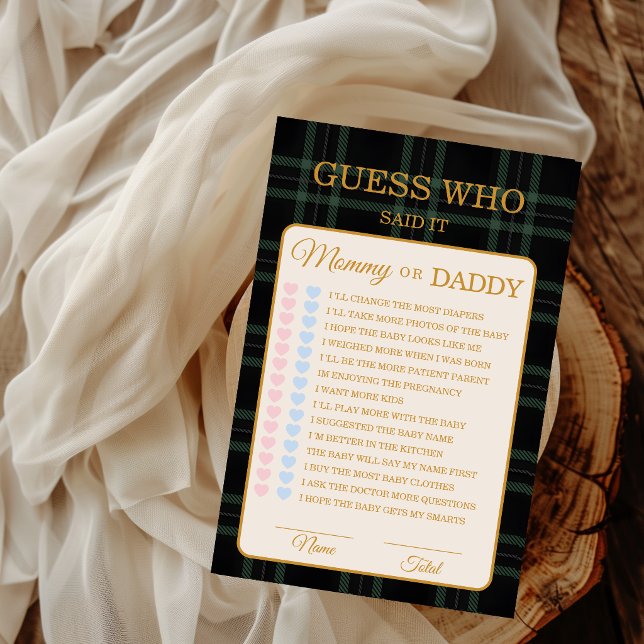 Lámina Guess Who Mommy or Daddy Game Card Teddy Bear (Subido por el creador)