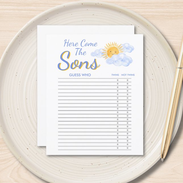 Lámina Guess Who Twins Boys Baby Shower Game (Subido por el creador)