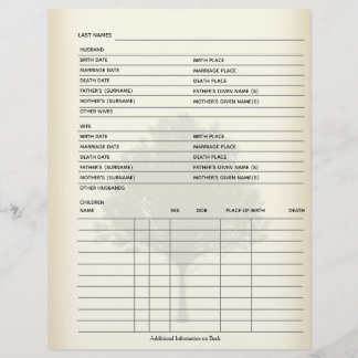 Lámina Guía de genealogía de registros de familia