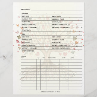 Lámina Guía de genealogía de registros de familia