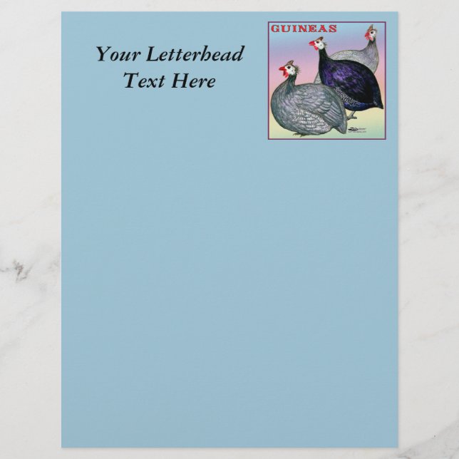 Lámina Guineas Three Fowl (Anverso)