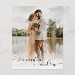 Lámina Guión azul marino moderno 5 fotos boda de presupue