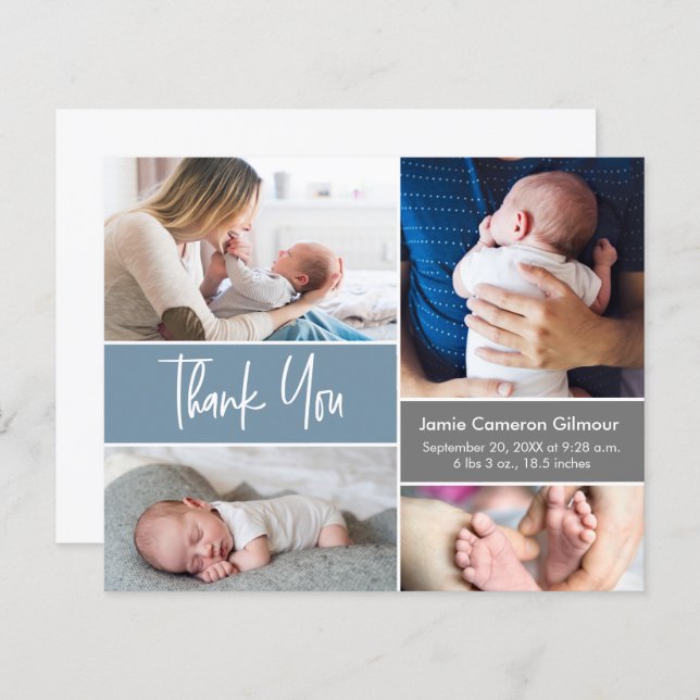 Lámina Guión azul moderno para múltiples fotos (Anverso / Reverso)