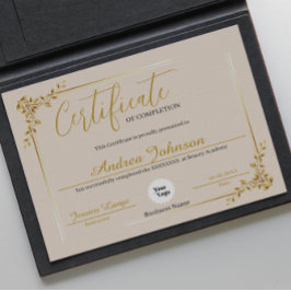 Lámina Guión de oro de los Premios de Certificación de Fi