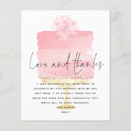 Lámina Guión de pastel rosado de presupuesto 21º cumpleañ