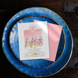 Lámina Guión de pastel rosado de presupuesto Invitación a