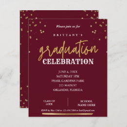 Lámina Guión de presupuesto Elegante Invitación a graduac