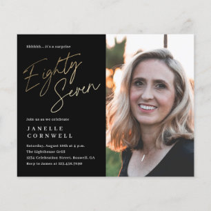 Lámina Guión de presupuesto Oro Negro 87º cumpleaños