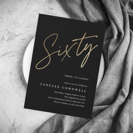 Lámina Guión de presupuesto Oro Negro Invitación a los 60