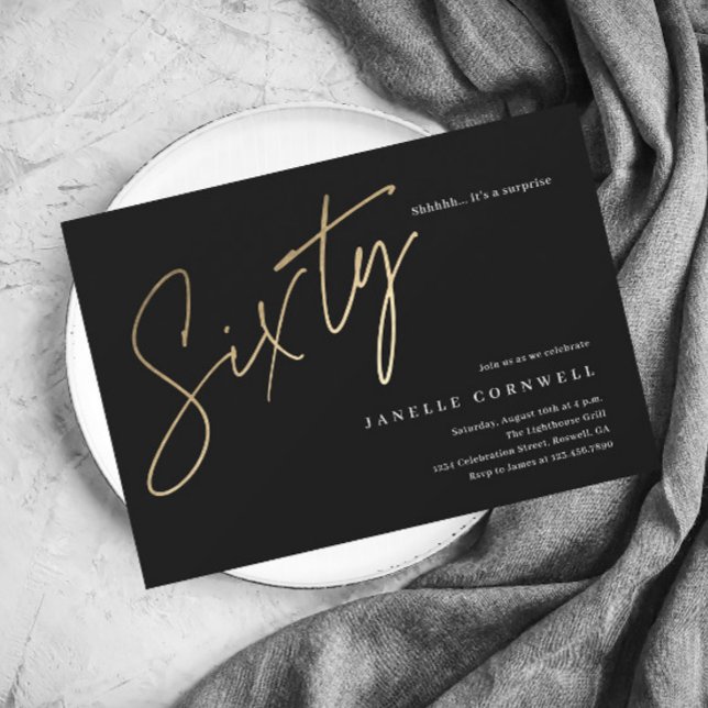 Lámina Guión de presupuesto Oro Negro Invitación a los 60 (Subido por el creador)