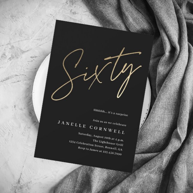 Lámina Guión de presupuesto Oro Negro Invitación a los 60 (Subido por el creador)