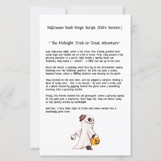 Lámina Guión del jugador de Bash Binger de Halloween en S (Anverso)