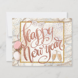 Lámina Guión del presupuesto Globos de champán Feliz Año