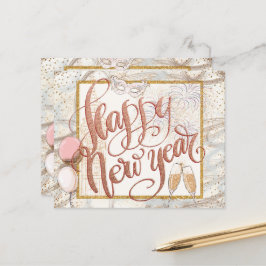 Lámina Guión del presupuesto Globos de champán Feliz Año 