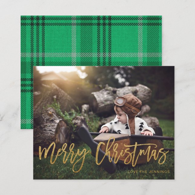 Lámina Guión del Purpurina de oro navideño del presupuest (Anverso / Reverso)