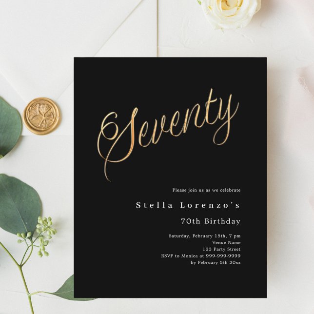 Lámina Guión dorado negro presupuesto 70ª invitación de c (Subido por el creador)