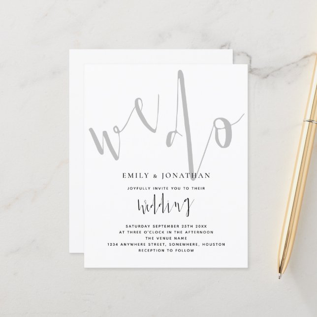 Lámina Guión elegante de presupuesto que hacemos invitaci (Anverso/Reverso In Situ)