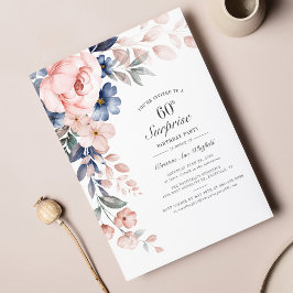 Lámina Guión floral rosado presupuesto Invitación a los 6