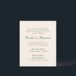 Lámina Guión formal presupuesto Invitación a la boda de m<br><div class="desc">Presupuesto Clásico Tradicional Script Elegante Invitación a la boda en marfil y negro</div>