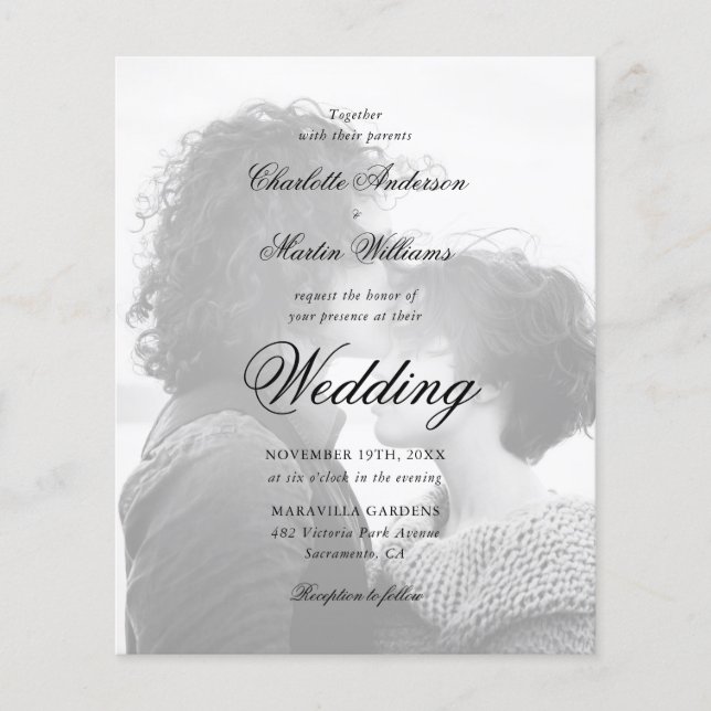 Lámina Guión moderno 2 Foto Invitación a matrimonio presu (Anverso)