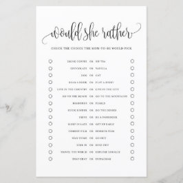 Lámina Guión negro Prefiere Un Juego De Baby Shower