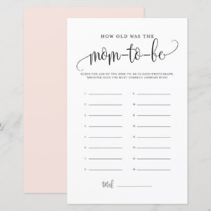 Lámina Guión negro ¿Qué edad tenía el juego de Baby Showe