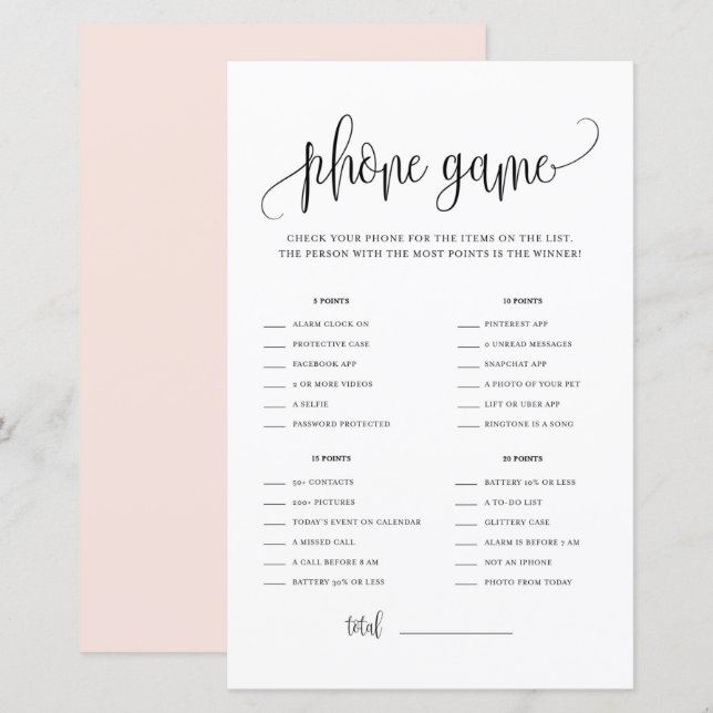 Lámina Guión negro ¿Qué hay en tu juego de ducha de teléf (Anverso / Reverso)