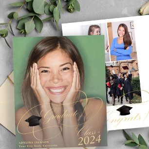 Lámina Guión para anuncio de graduación con 4 fotos dentr