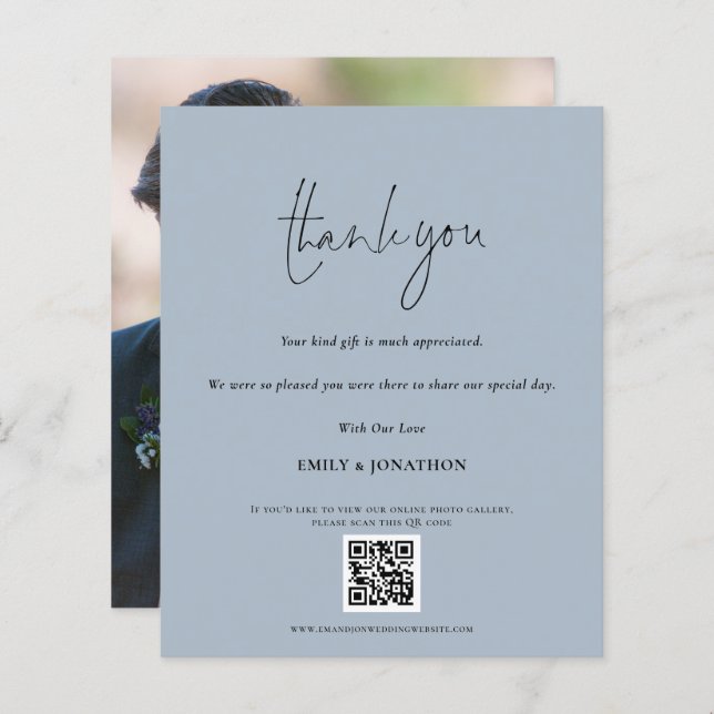 Lámina Guión presupuestario Código QR Boda Foto Azul Grac (Anverso / Reverso)