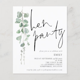 Lámina Guión presupuestario Eucalyptus Hen Party Invitaci