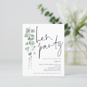 Lámina Guión presupuestario Eucalyptus Hen Party Invitaci
