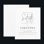 Lámina Guión simple presupuesto Invitación a fiesta de cu<br><div class="desc">Hay dos opciones de papel entre las que elegir para este tamaño (4, 5 x 5, 6") en el rango de presupuesto. Para este producto, recomendaría el semi-brillo que es una tarjeta de 110 gsm, similar en grosor a una postal. La opción Satin es un papel mucho más delgado 80gsm....</div>