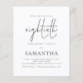 Lámina Guión simple presupuesto Invitación a fiesta de cu