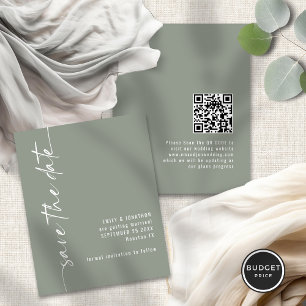 Lámina Guión verde del presupuesto Boda QR Guardar la fec