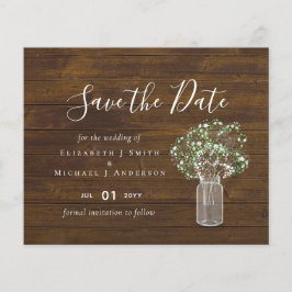 Lámina Gypsophila rusa de presupuesto Mason Jar salva las