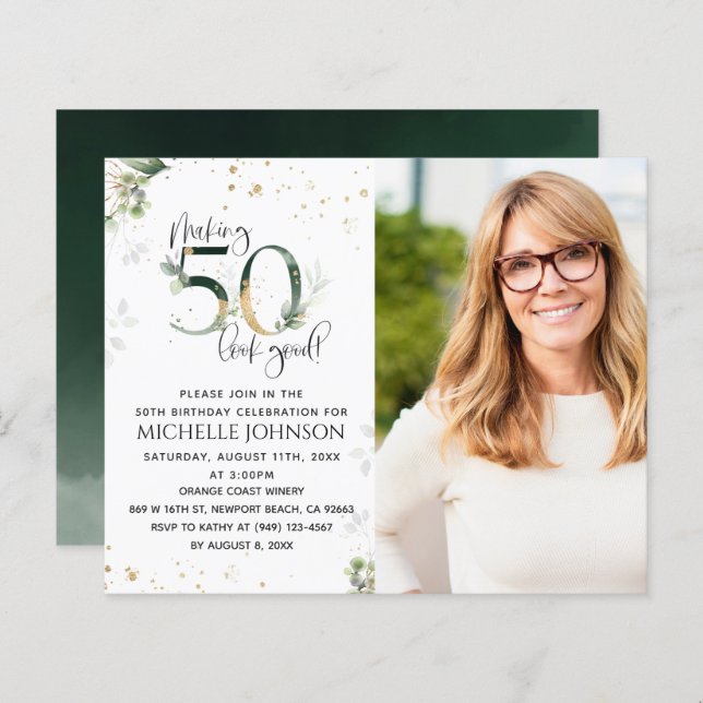 Lámina Hacer que 50 parezca una buena invitación para el  (Anverso / Reverso)