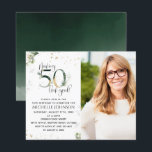 Lámina Hacer que 50 parezca una buena invitación para el<br><div class="desc">¡Cumplir cincuenta años es un logro increíble y merece ser celebrado con estilo! La Invitación al cumpleaños de la foto verde de la marca Making 50 Look Good Gold es la forma perfecta de hacer precisamente eso. Esta elegante y moderna invitación cuenta con un bonito diseño botánico de acuarela verde...</div>