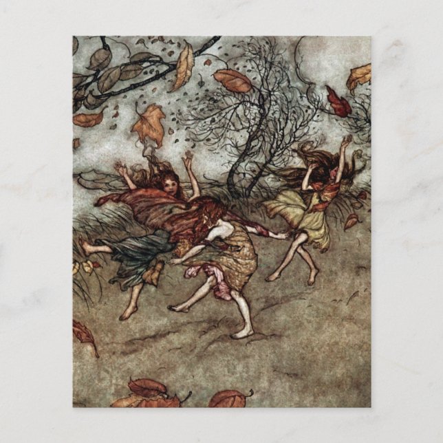 Lámina “Hadas de Otoño” de Arthur Rackham (Anverso)