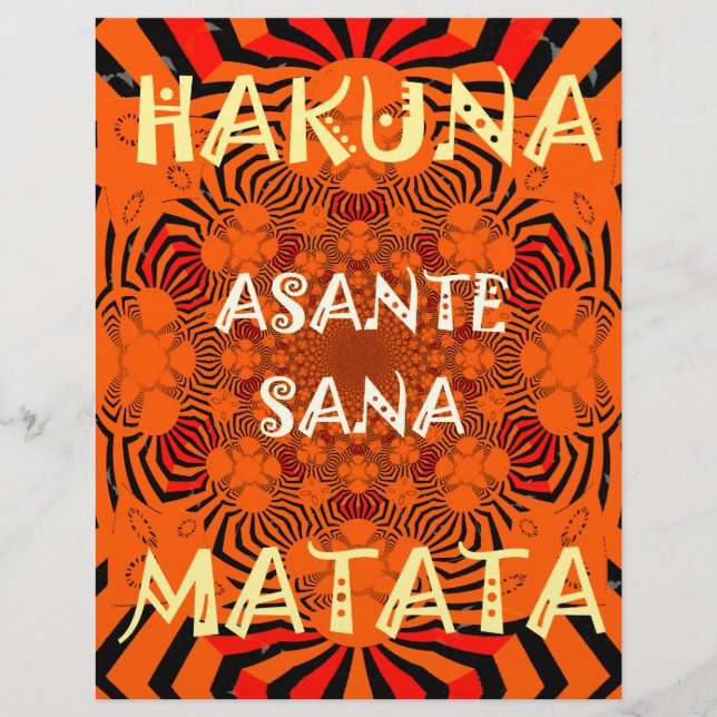 Lámina Hakuna Matata Excepcionalmente reciente (Anverso)