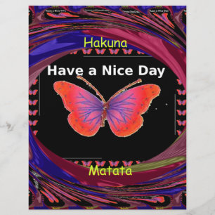 Lámina Hakuna Matata tiene un día agradable mariposa infi