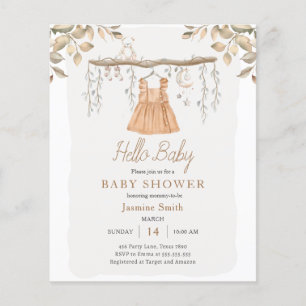 Lámina Hallo Baby Boho Clothes Chica Bohemian Baby Shower