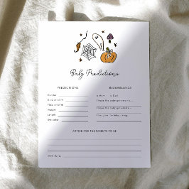 Lámina Halloween Baby Predictions Juego de Baby Shower