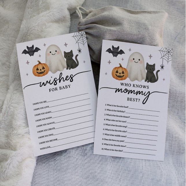 Lámina Halloween Baby Shower Desea Un Bebé Y Un Juego (Subido por el creador)