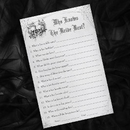 Lámina Halloween Bridal Shower quien conoce mejor juego d