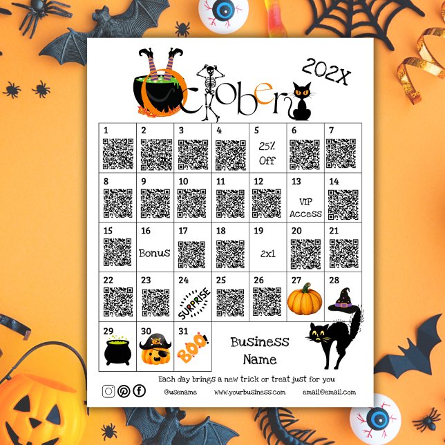 Lámina Halloween Countdown Advance Calendar Business Prom (Halloween Countdown Advent Calendar Business Promo)