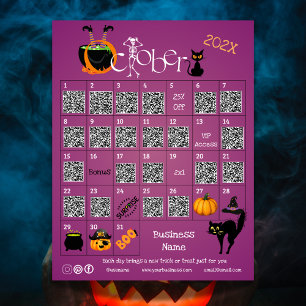Lámina Halloween Countdown Advance Calendar Business Prom