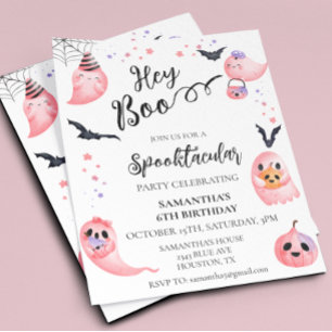 Lámina Halloween Cumpleaños Party Kids Hey Boo Fantasmas 